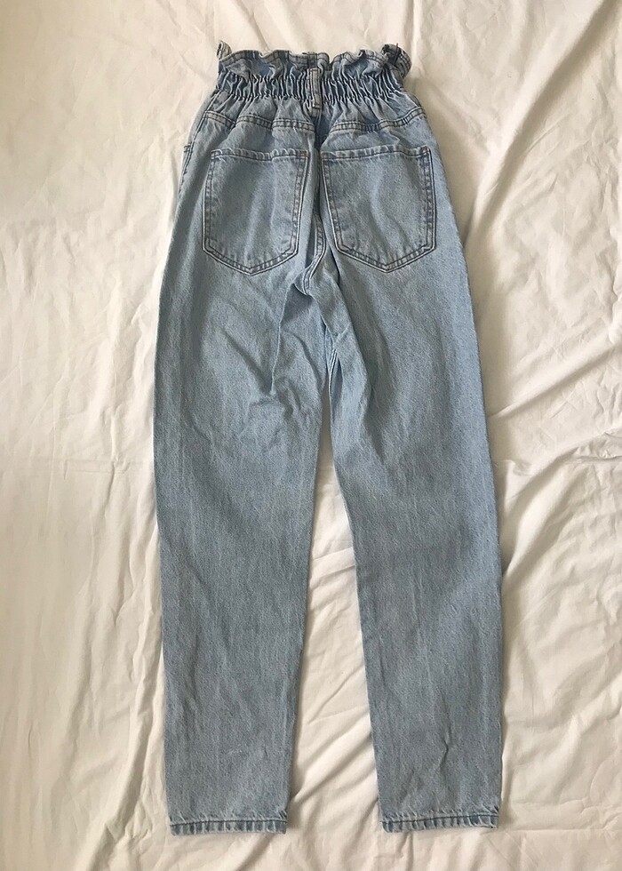 Beli Büzgülü Kot Pantolon - Görsel 2