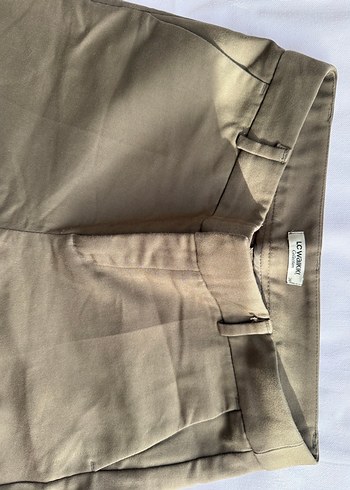 Bej Kadın Kumaş Pantolon Midi Boy - Görsel 4