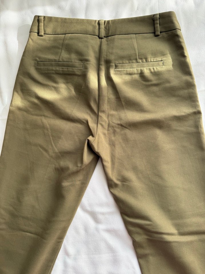 Bej Kadın Kumaş Pantolon Midi Boy - Görsel 3