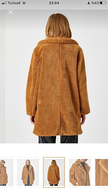 42 Beden camel Renk Koton peluş kaban