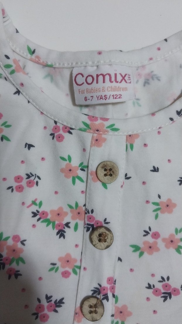 Kız Çocuk Pamuklu Çiçekli Bohem Elbise - Görsel 3