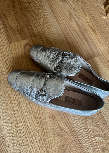 Klasik Bej Deri Tokalı Kadın Loafer - Görsel 3