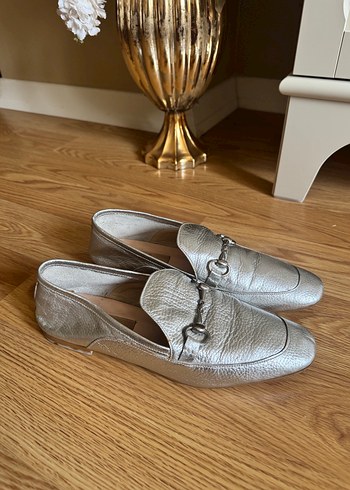 Klasik Bej Deri Tokalı Kadın Loafer - Görsel 4