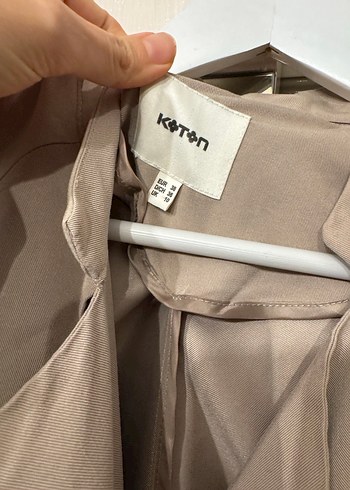 Bej Uzun Kesim Kadın Trençkot - Görsel 3