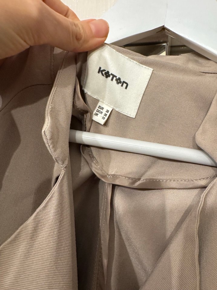 Bej Uzun Kesim Kadın Trençkot - Görsel 3