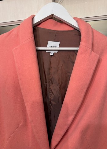 Pembe Uzun Kadın Klasik Kesim Kaban - Görsel 2