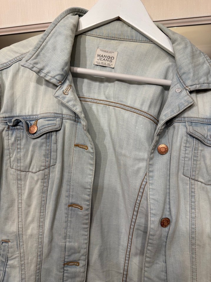 Gri Düğmeli Kadın Denim Ceket - Görsel 2