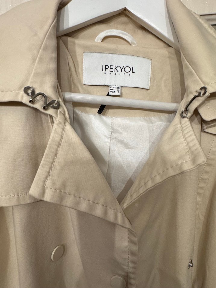 Bej Midi Kemerli Kadın Trençkot - Görsel 2