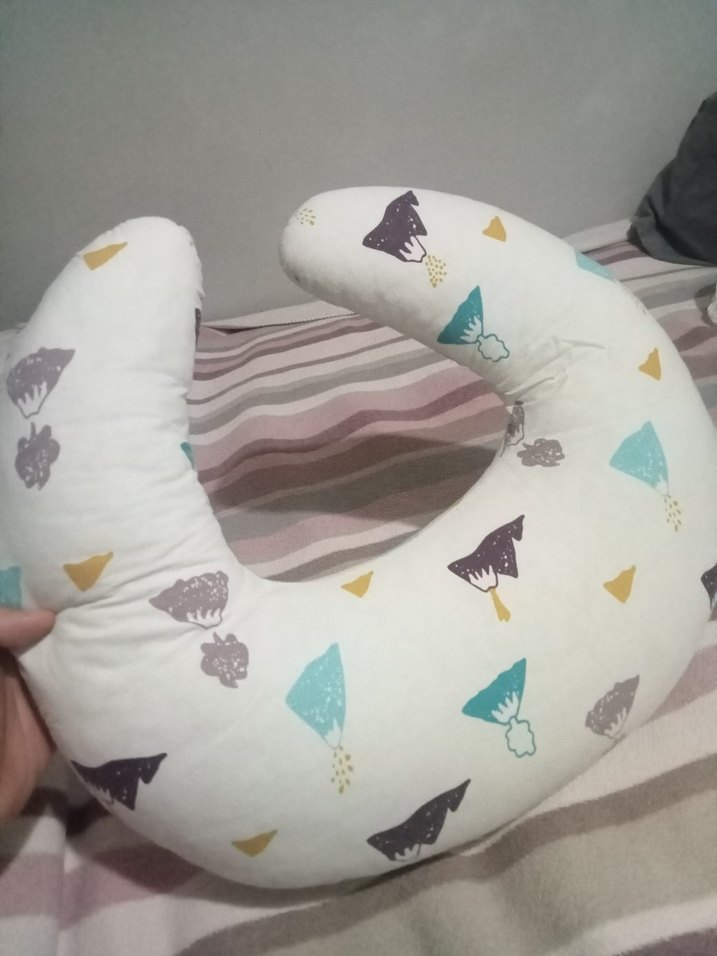 Baskılı Beyaz Emzirme ve Hamile Yastığı - Görsel 2