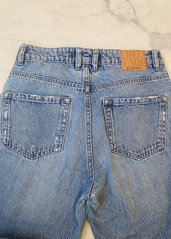 38 Beden Düğmeli Mavi Kadın Denim Pantolon