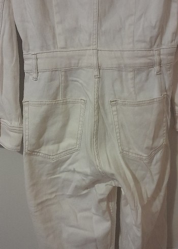 krem Kadın Keten Uzun Tulum - Görsel 4