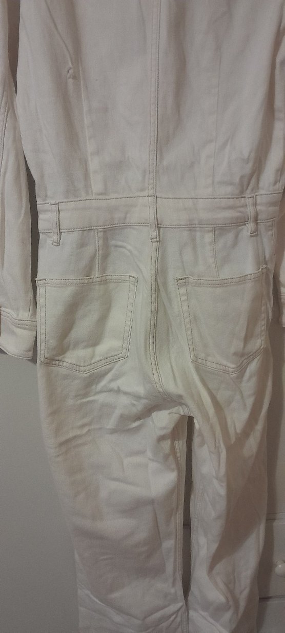 krem Kadın Keten Uzun Tulum - Görsel 4