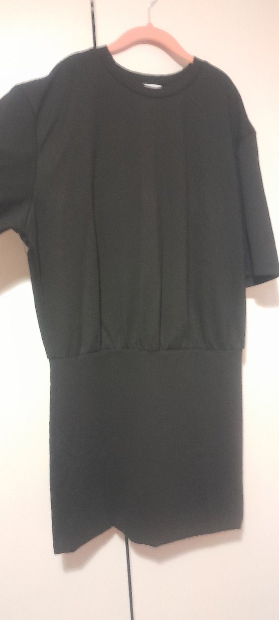 Siyah Midi Kısa Kollu Kadın Elbise - Görsel 2