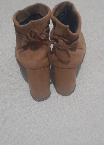 Bej Süet Bohem Tarzı Topuklu Kadın Bot - Görsel 2