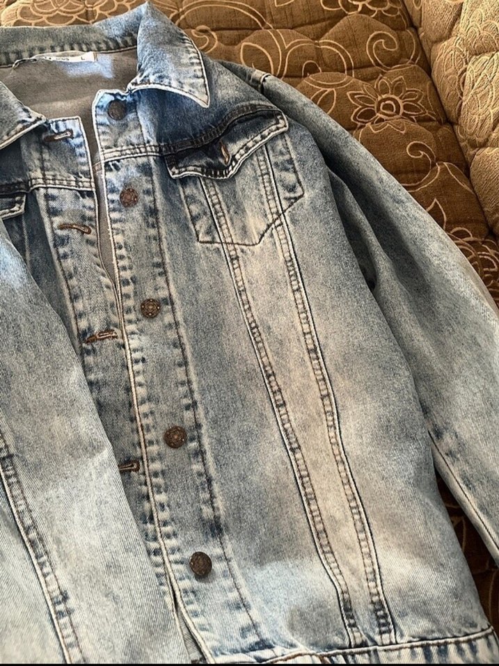 Düğmeli Mavi Denim Kadın Ceket - Görsel 2