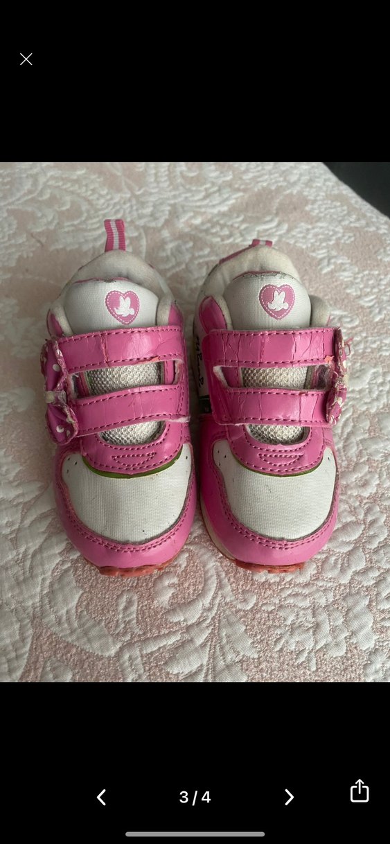 Kız Çocuk Pembe Cırt Cırtlı Spor Ayakkabı - Görsel 3