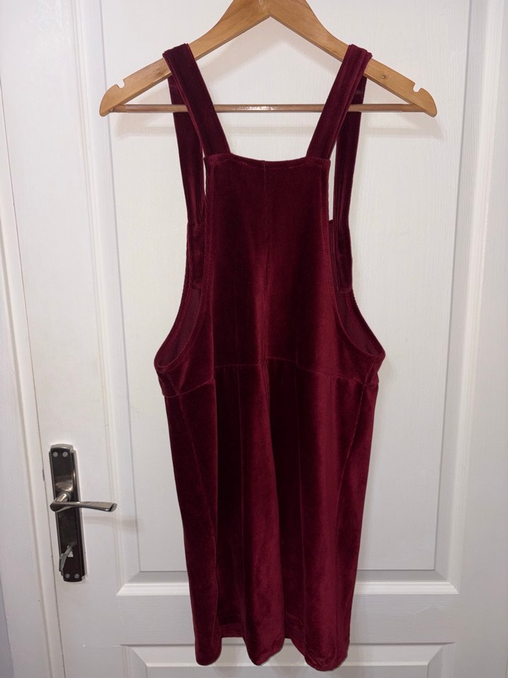 Bordo Süet Koton Salopet Elbise - Görsel 2