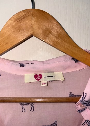 Koton Pembe Şifon Gömlek - Görsel 5