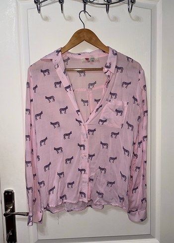 Koton Pembe Şifon Gömlek - Görsel 2