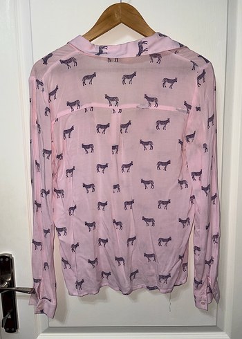 Koton Pembe Şifon Gömlek - Görsel 4