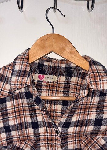 Düğmeli Uzun Kollu Kadın Oduncu Gömlek - Görsel 4