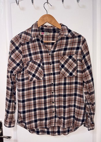 Düğmeli Uzun Kollu Kadın Oduncu Gömlek - Görsel 2