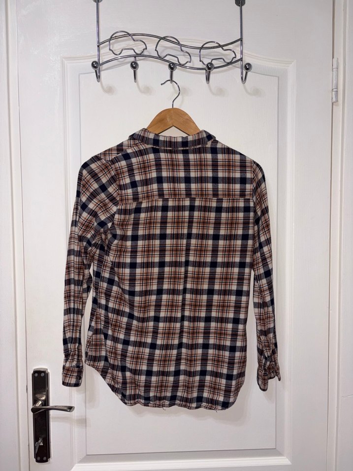 Düğmeli Uzun Kollu Kadın Oduncu Gömlek - Görsel 3