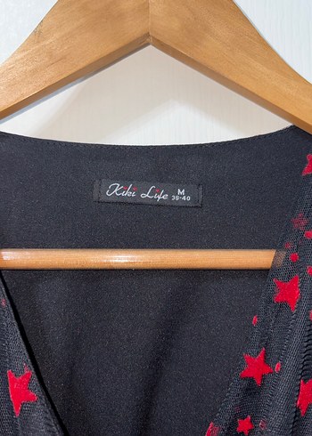 Kırmızı Siyah Fırfırlı Tüllü Elbise - Görsel 6