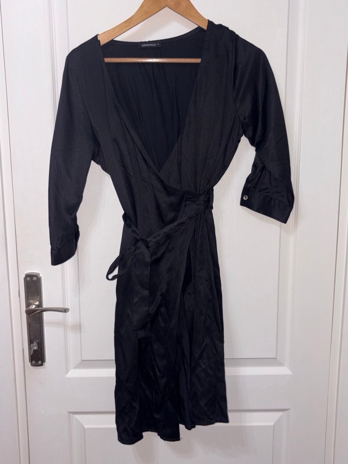 Siyah Midi Gece Elbisesi - Görsel 2