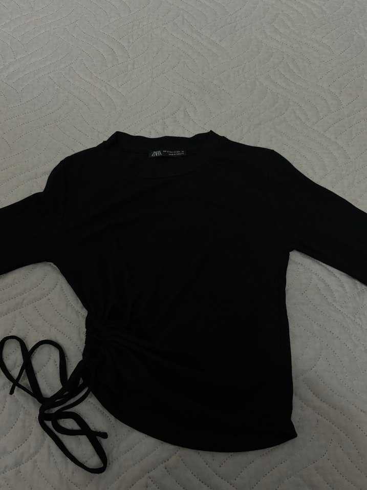 Siyah Zara Uzun Kollu Tişört - Görsel 2