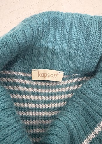 Bohem Gri Boğazlı Triko Kadın Kazak - Görsel 6