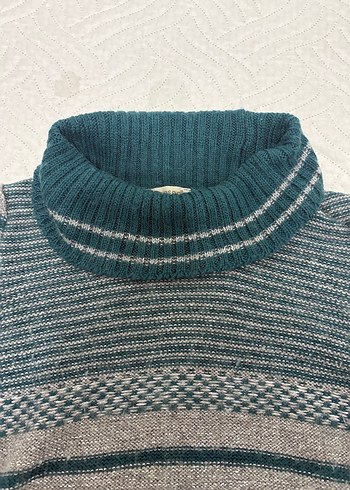 Bohem Gri Boğazlı Triko Kadın Kazak - Görsel 4