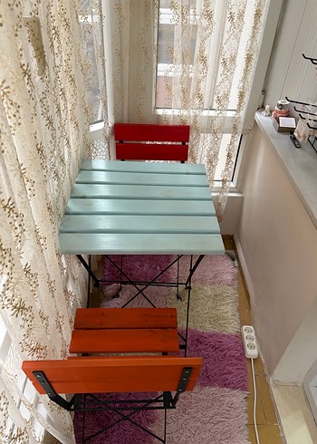 Ahşap Katlanır Masa Takımı - Görsel 2