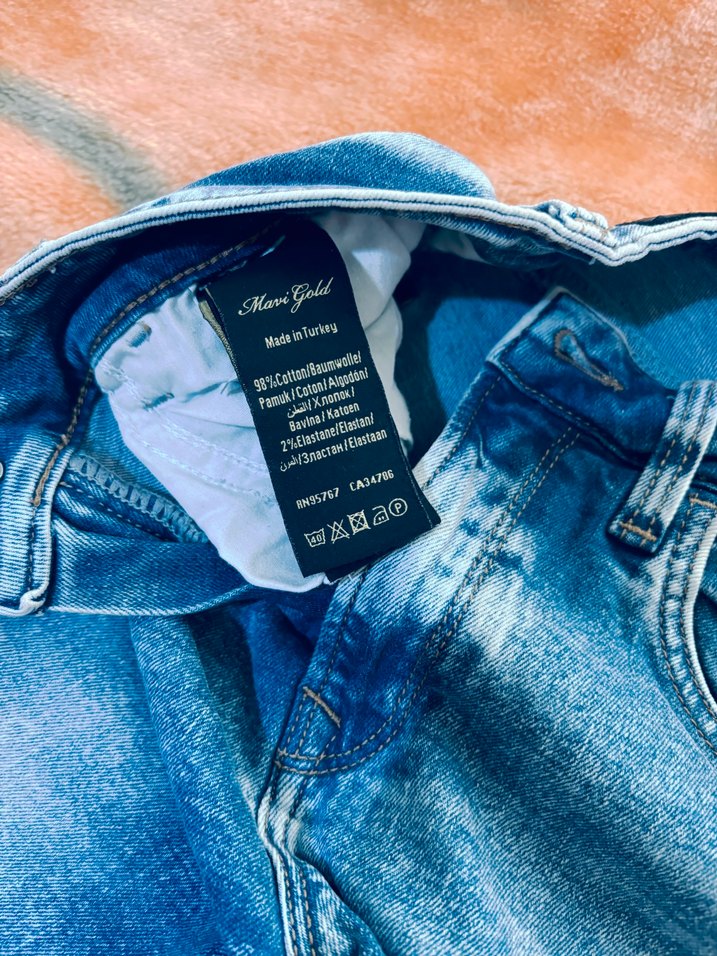 Çiçek İşlemeli Mavi Denim Jean — görsel 6/7