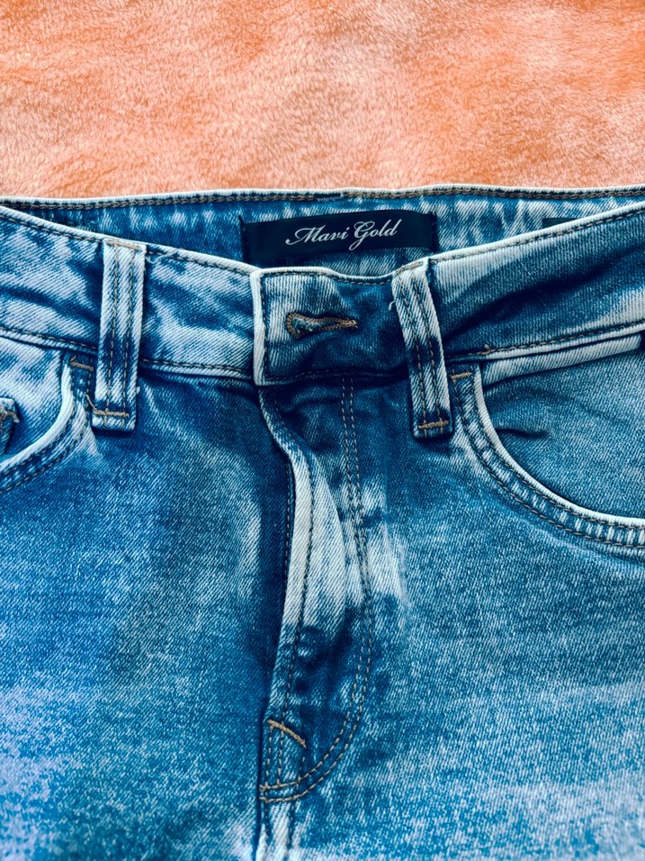 Çiçek İşlemeli Mavi Denim Jean — görsel 3/7