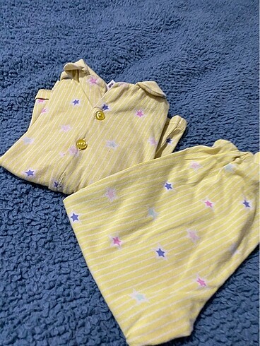 1,5 Yaş Beden sarı Renk Kız çocuk pijama
