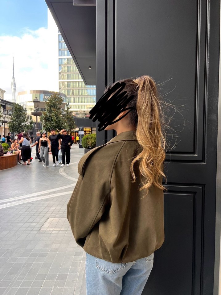 Zara model Haki Süet ceket - Görsel 3