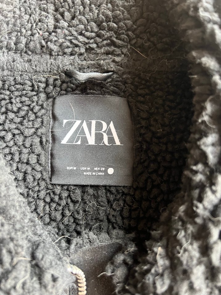 Zara Siyah Kürklü Biker Mont Ceket - Görsel 5