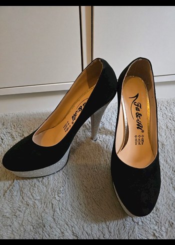 Siyah Platform Topuklu Kadın Ayakkabı - Görsel 5