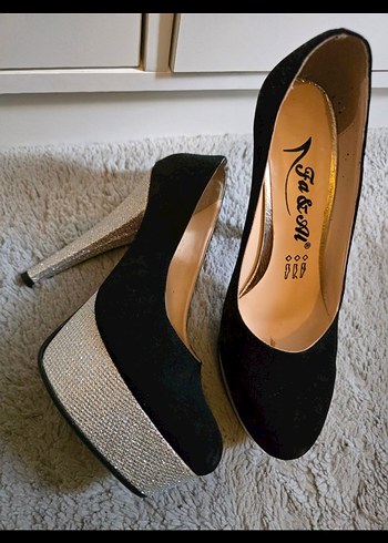 Siyah Platform Topuklu Kadın Ayakkabı - Görsel 6