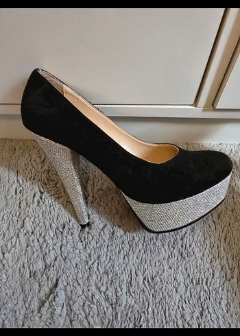 Siyah Platform Topuklu Kadın Ayakkabı - Görsel 3