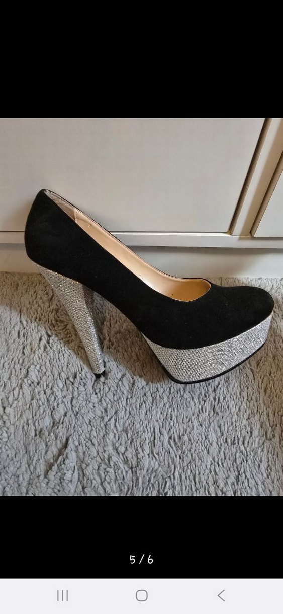 Siyah Platform Topuklu Kadın Ayakkabı - Görsel 3