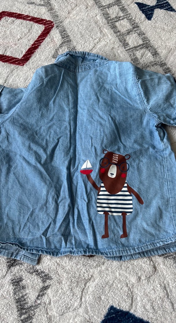 Erkek Bebek Keten Gömlek ve Şort Takımı - Görsel 4