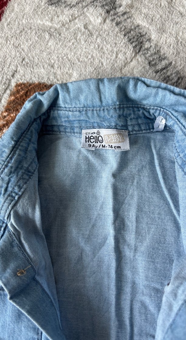 Erkek Bebek Keten Gömlek ve Şort Takımı - Görsel 3