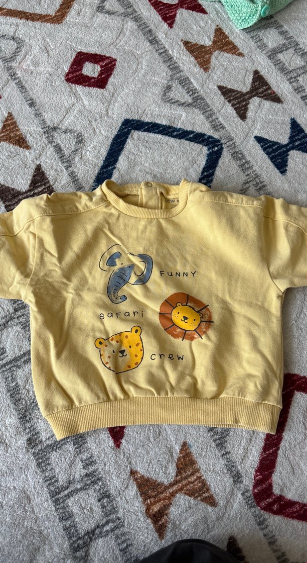 Sarı Baskılı Uzun Kollu Bebek Takımı - Görsel 3