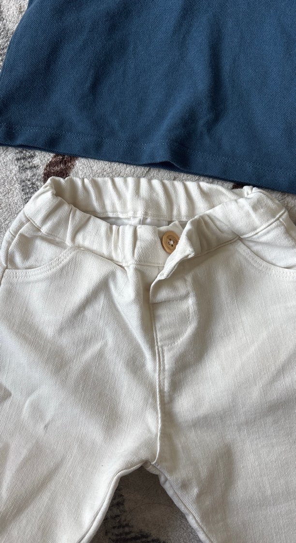 Erkek Bebek Kısa Kollu Denim Takım - Görsel 3