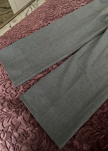 Gri Geniş Paça Pantolon - Görsel 6