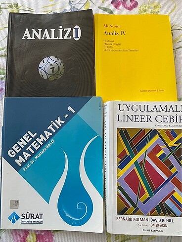 Uygulamalı lineer cebir Analiz 1 Genel Matematik