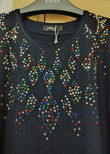 Lacivert Payetli  Bluz - Görsel 2