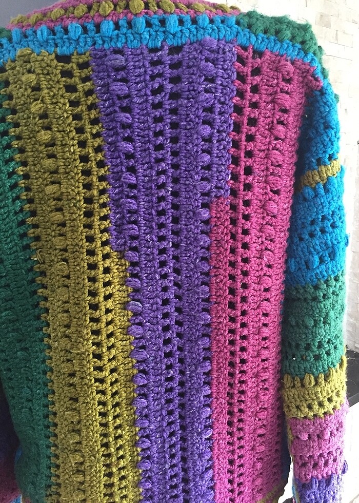 El örgüsü batik ip hırka - Görsel 2